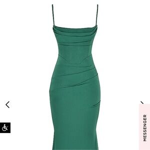 House of CB Milena Corset Dress Forest Green Medium